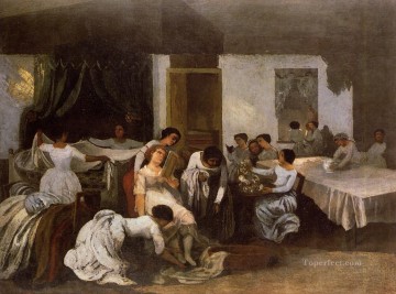 死んだ少女にドレスを着せる 花嫁にドレスを着せる 写実主義 リアリズム画家 ギュスターヴ・クールベ Oil Paintings